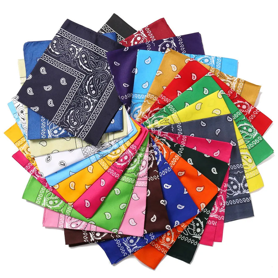 Classic Paisley Bandana Square Head Scarf, Multi-Use Sports Cycling Neck Face Wrap, Portable Street Aesthetic Accessory for Outdoor Daily Styling