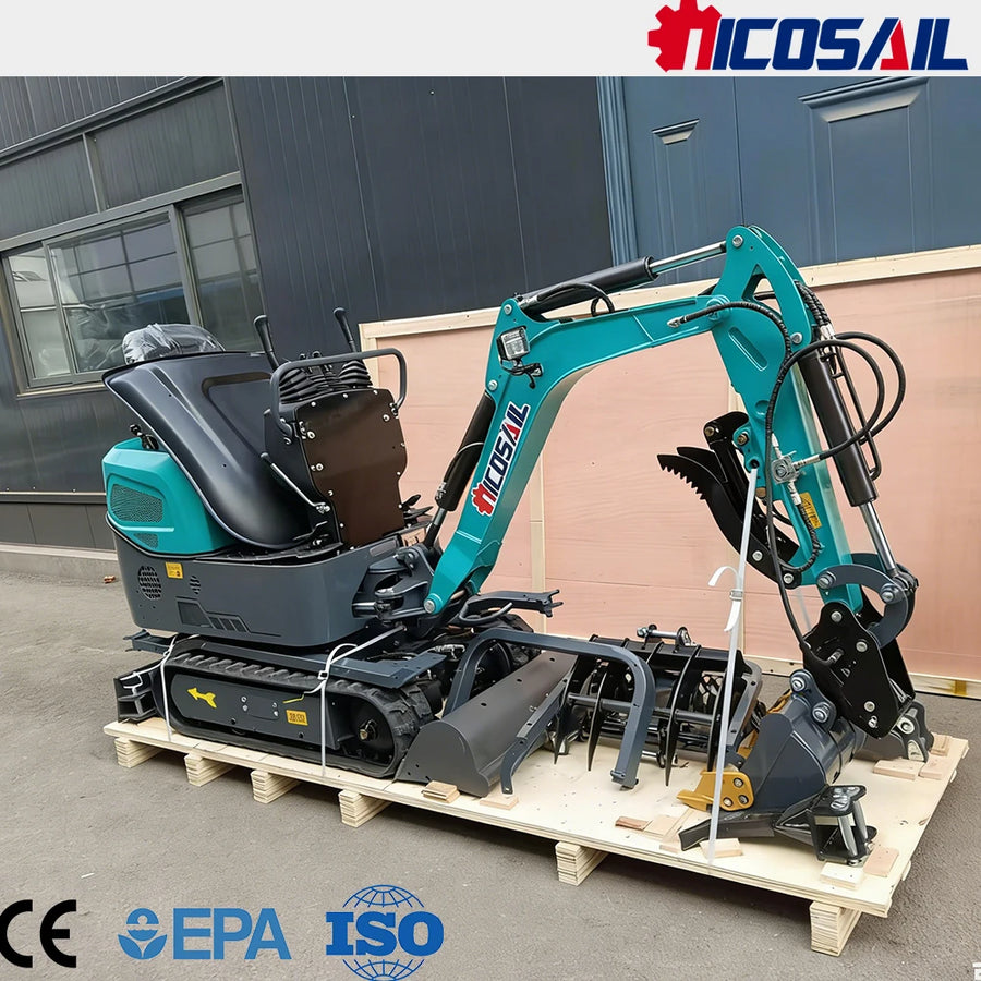 Custom Mini 1.2 Ton Excavator Euro 5 Engine CE Certified Compact Digger for Construction and Farm Use