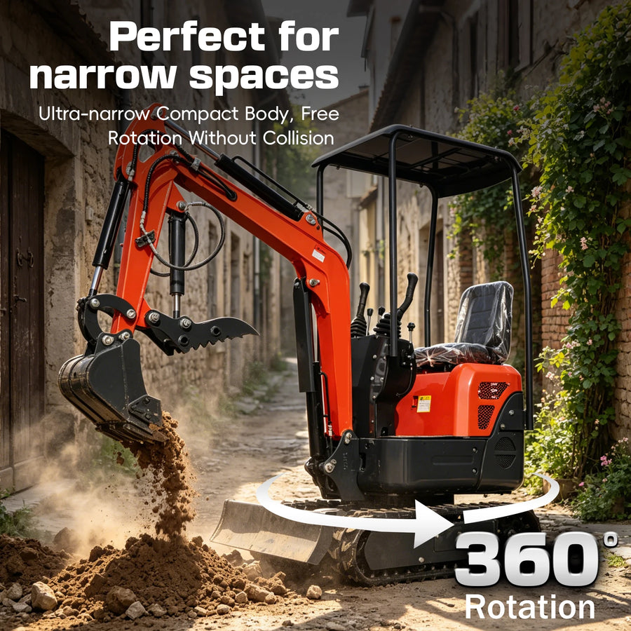 1.2 Ton Small Crawler Mini Excavator Hydraulic Micro Digger CE Approved For Household Landscaping Farm Digging Work