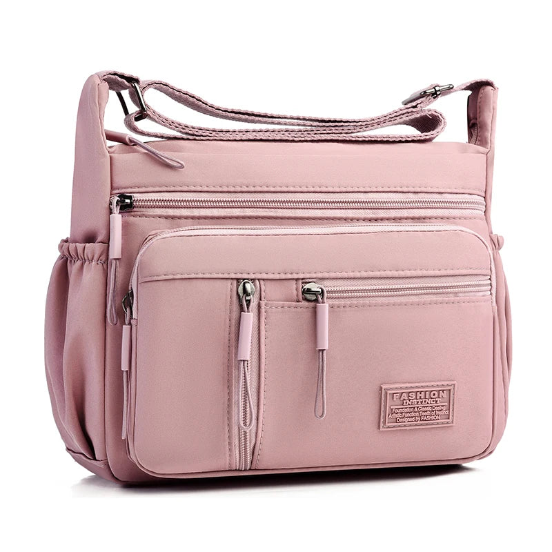 Fashion Women's Crossbody Bag Multi-Pockets High-Quality Waterproof Nylon Large Capacity Shoulder Messenger Handbag