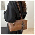 Y2K Trend PU Leather Work Shoulder Bag Large Capacity Simple Female Crossbody Bag Solid Color Commuting Bag Women Female