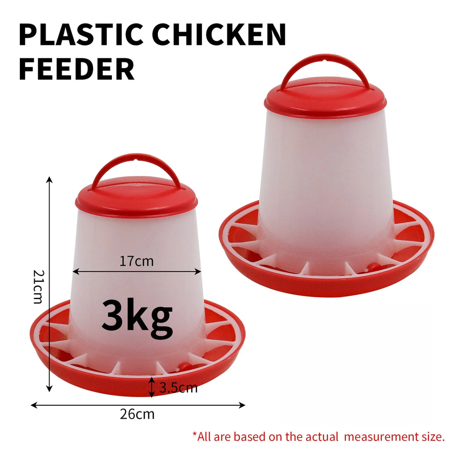 1.5/3/6/9/12kg Automatic Chicken Feeder Bucket Rooster Hen Feeding Device Farm Animal Poultry Quail Pigeon Feeding Supplies 1 Pc