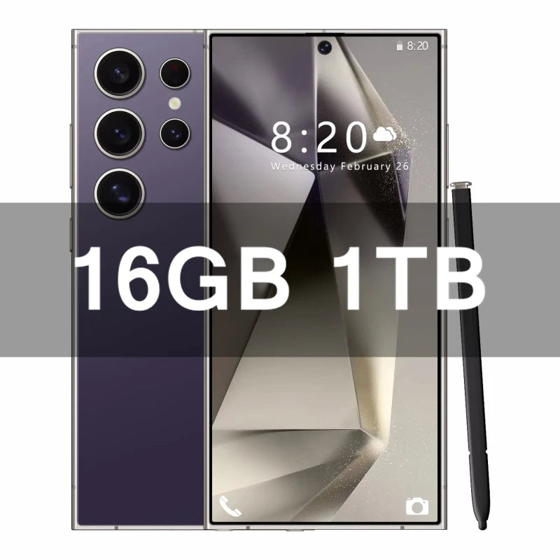 2025 New Global version S25 Ultra smartphone 7.3inch HD Android14 Snapdragon 8gen3 10core dual SIM 5G phone 8000mAh unlock phone