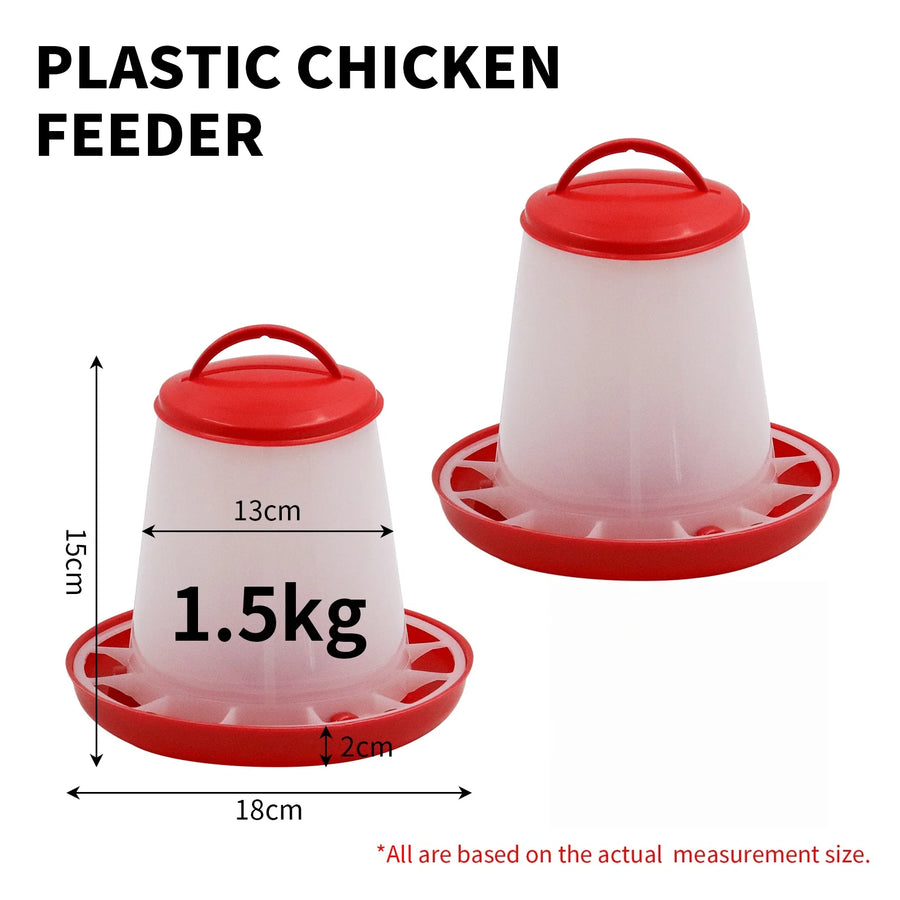 1.5/3/6/9/12kg Automatic Chicken Feeder Bucket Rooster Hen Feeding Device Farm Animal Poultry Quail Pigeon Feeding Supplies 1 Pc