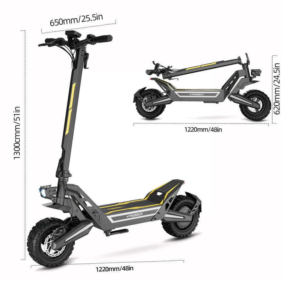 J2max 1200W Rear‑Drive Adult Electric Scooter J2max, 11‑Inch Tubeless Off‑Road Tire, 48V 18.2Ah Lithium Battery, 31Miles Long Range, One‑Touch Folding, Front‑Rear Spring Shock Absorber, Large LED Display Disc Brake E‑Scooter for All Terrain
