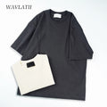 WAVLATII Oversized Summer T Shirts for Women Men Brown Casual Female Korean Streetwear Tees Unisex Basic Solid Young Cool Tops