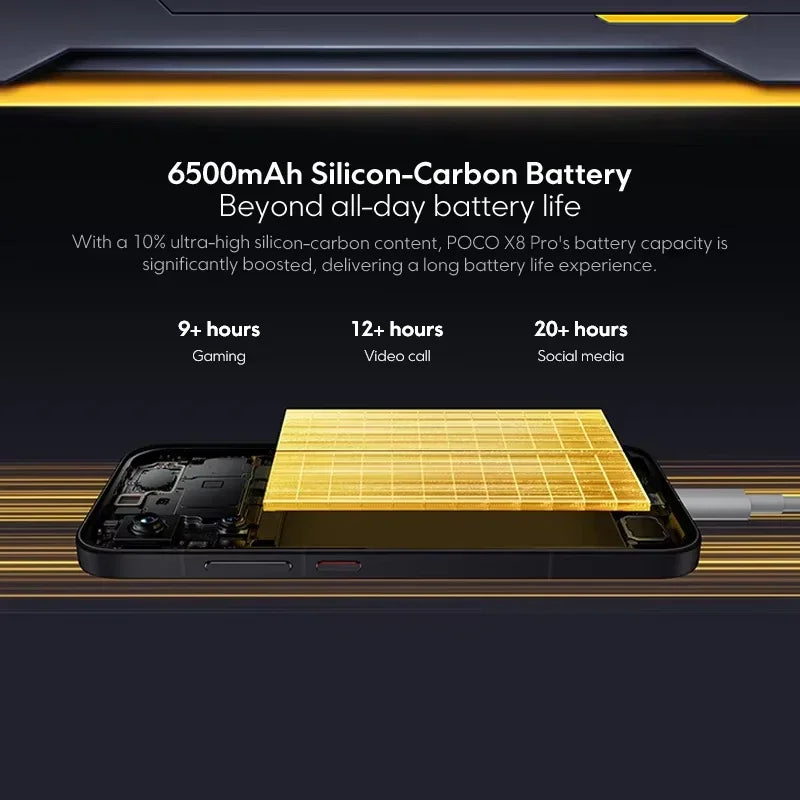 Global Version POCO X8 Pro Smartphone MTK Dimensity 8500-Ultra 6500mAh Battery 6.59" 1.5K 120Hz AMOLED Display 50MP Camera