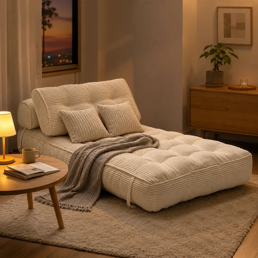 Folding Sofa Bed Convertible Sleeper Chair 1 Seat Floor Sofa Lounge with Back Support Pillow for Living Room Bedroom Guest Room