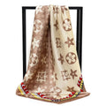 90X90cm 2025 New Women Luxury Print Satin Silk Scarves Square Scarf Hijab Neckerchief Female Hair Ribbon Headband Wrap Bandana