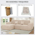 111" Boneless Couches for Living Room 3-Piece Cloud Couch Modular Sectional Deep Seat Compressed Couches for Living, Customized