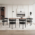 Lot de 2 chaises de salle à manger capitonnées Farini avec accoudoirs, chaises d'appoint modernes rembourrées avec cadre en métal