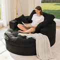 MAXYOYO Oversized Round Chaise Lounge Sofa, Upholstered Lounge Chair with 3 Pillows, Boneless Sofa Couch with Ottoman,Deep Seat
