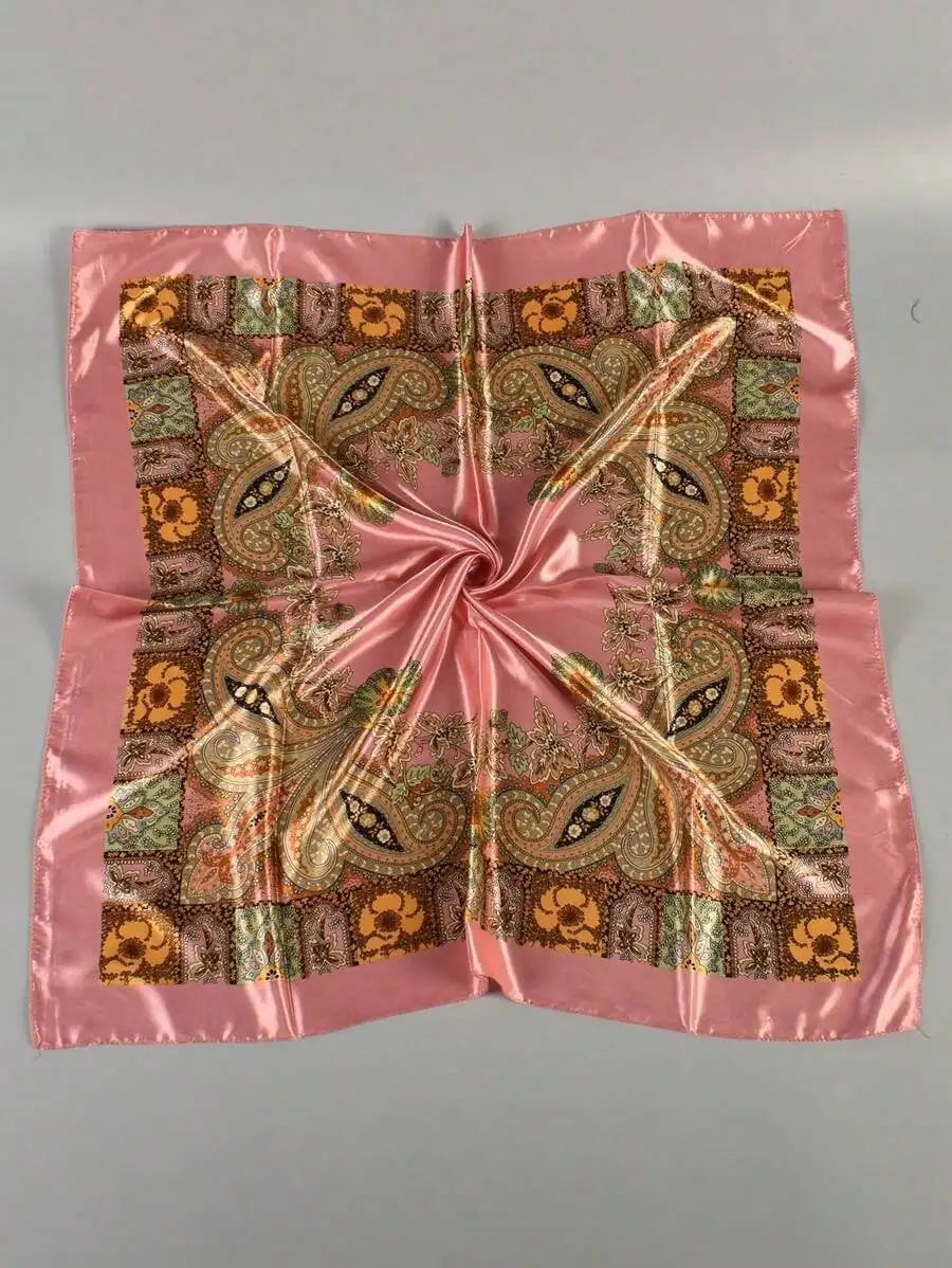 1pc Women's Multicolor Paisley And Paisley Pattern Woven Printed Scarf Shawl, Stylish Headwrap Travel, Party And Evening Events