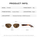 CAPONI Luxury Women Polarized Sunglasses Vintage Acetate Outdoor Original Design Eyewear UV400 Protection Brown Shade CP34020