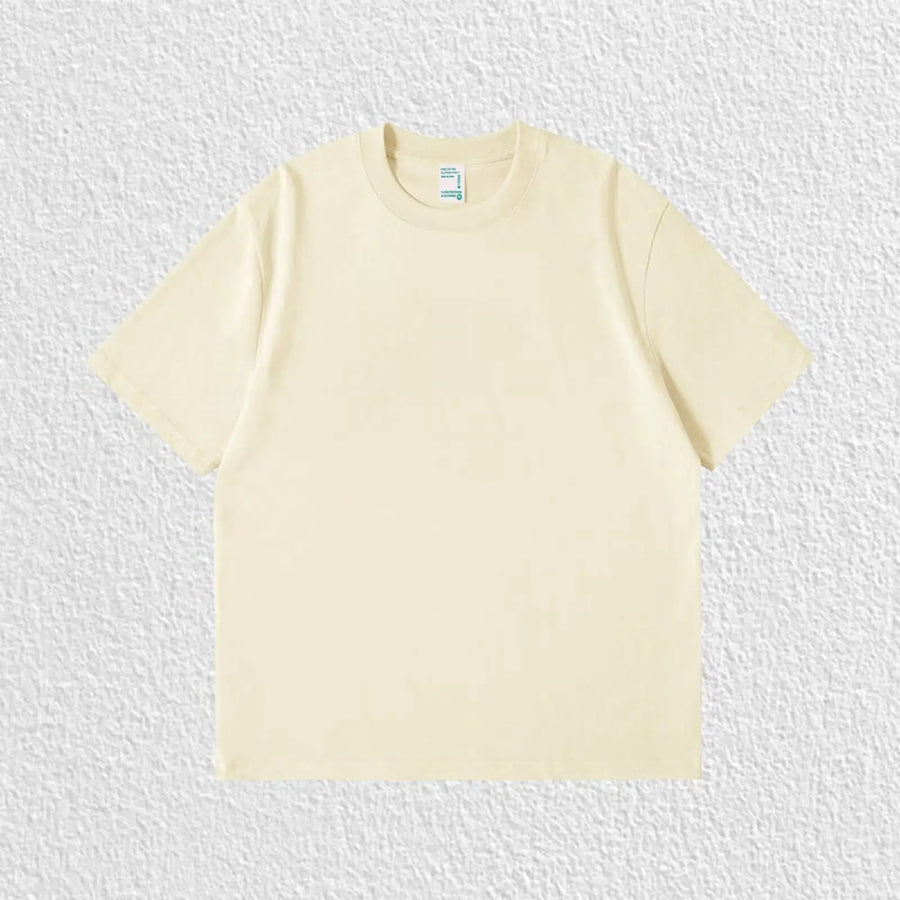 Pure White 260g Heavy T-shirt Men's Summer Pure Cotton Short-sleeved New Men's and Women's Streetwear