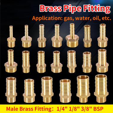 Brass Pipe Fitting Hose Barb Tail BSP Male Pagoda Gas Connector Joint Copper Coupler Adapter